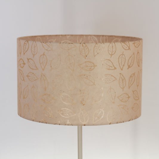 Drum Lamp Shade - P28 - Batik Leaf on Natural, 50cm(d) x 30cm(h)