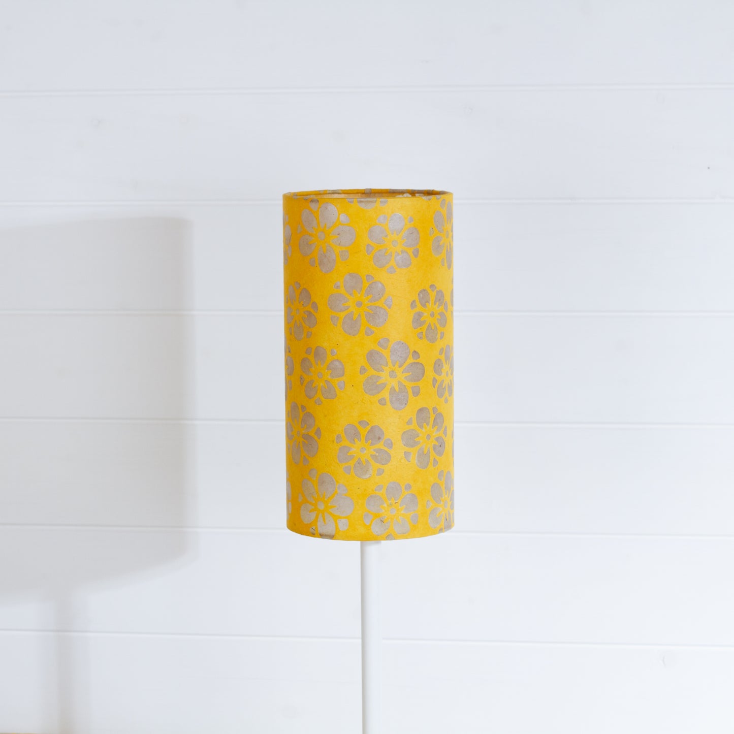 Drum Lamp Shade - B128 ~ Batik Star Flower Yellow, 15cm(diameter)