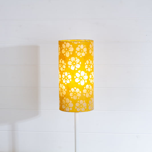 Drum Lamp Shade - B128 ~ Batik Star Flower Yellow, 15cm(diameter)