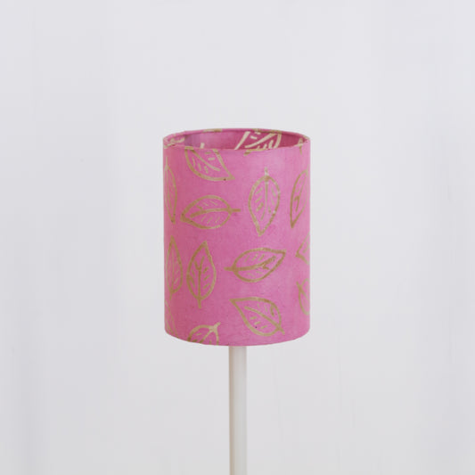Drum Lamp Shade - P67 ~ Batik Leaf on Pink, 15cm(diameter)