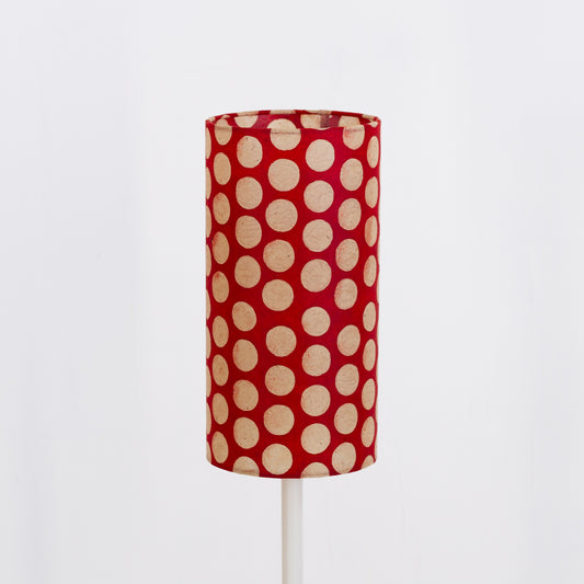 Drum Lamp Shade - P84 ~ Batik Dots on Red, 15cm(diameter)