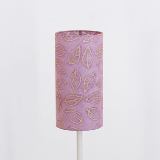 Drum Lamp Shade - P68 ~ Batik Leaf on Purple, 15cm(diameter)
