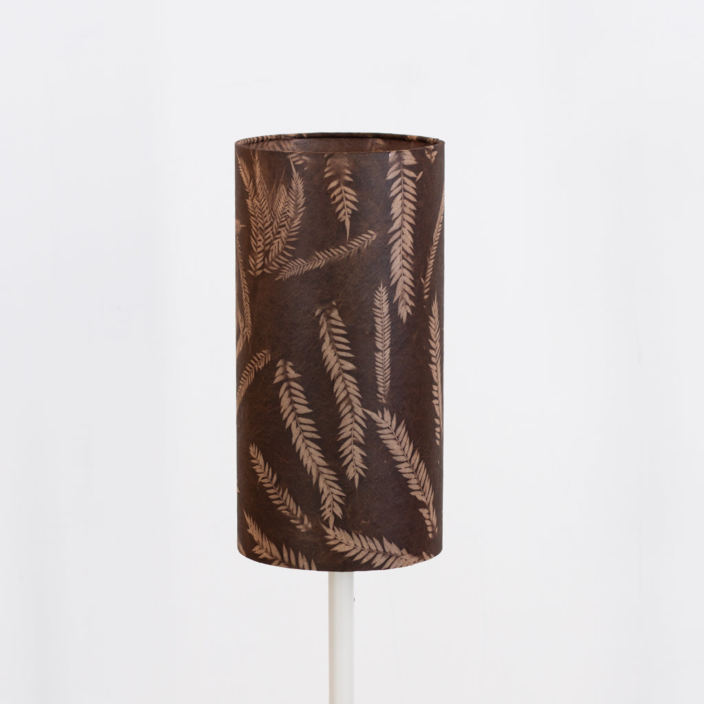 Drum Lamp Shade - P26 ~ Resistance Dyed Brown Fern, 15cm(diameter)