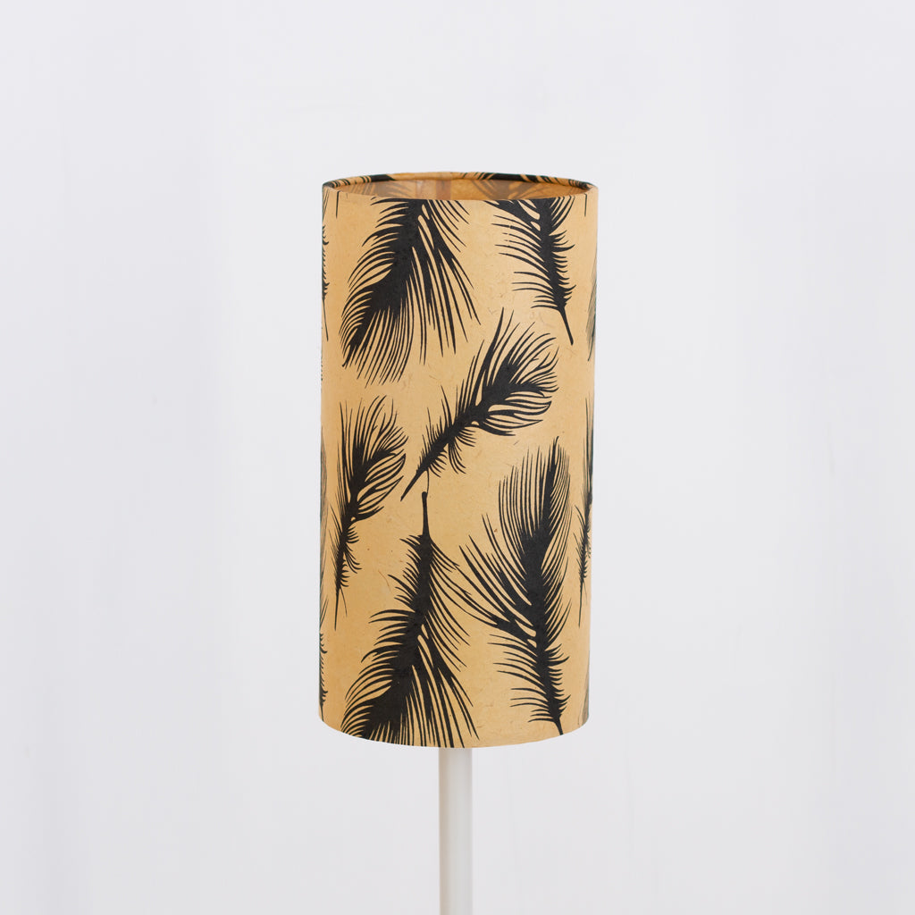 Drum Lamp Shade - B102 ~ Black Feather, 15cm(diameter)