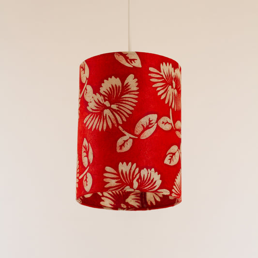 Drum Lamp Shade (15x20cm) - B118 - Batik Peony Red