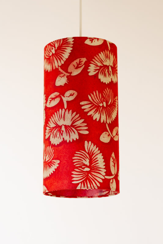 Drum Lamp Shade - B118 - Batik Peony Red, 15cm(diameter)