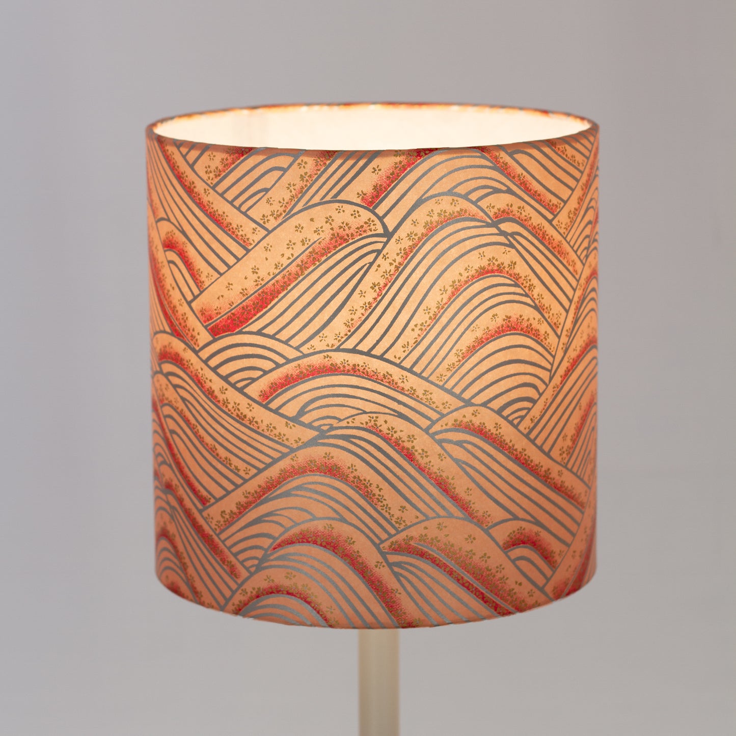 Drum Lamp Shade - W09 ~ Peach Hills, 20cm(d) x 20cm(h)
