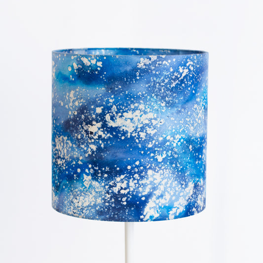 Drum Lamp Shade - B113 ~ Batik Ocean Blues, 30cm(d) x 30cm(h)
