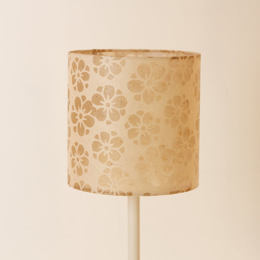 Drum Lamp Shade - P75 - Batik Star Flower Natural, 20cm(d) x 20cm(h)