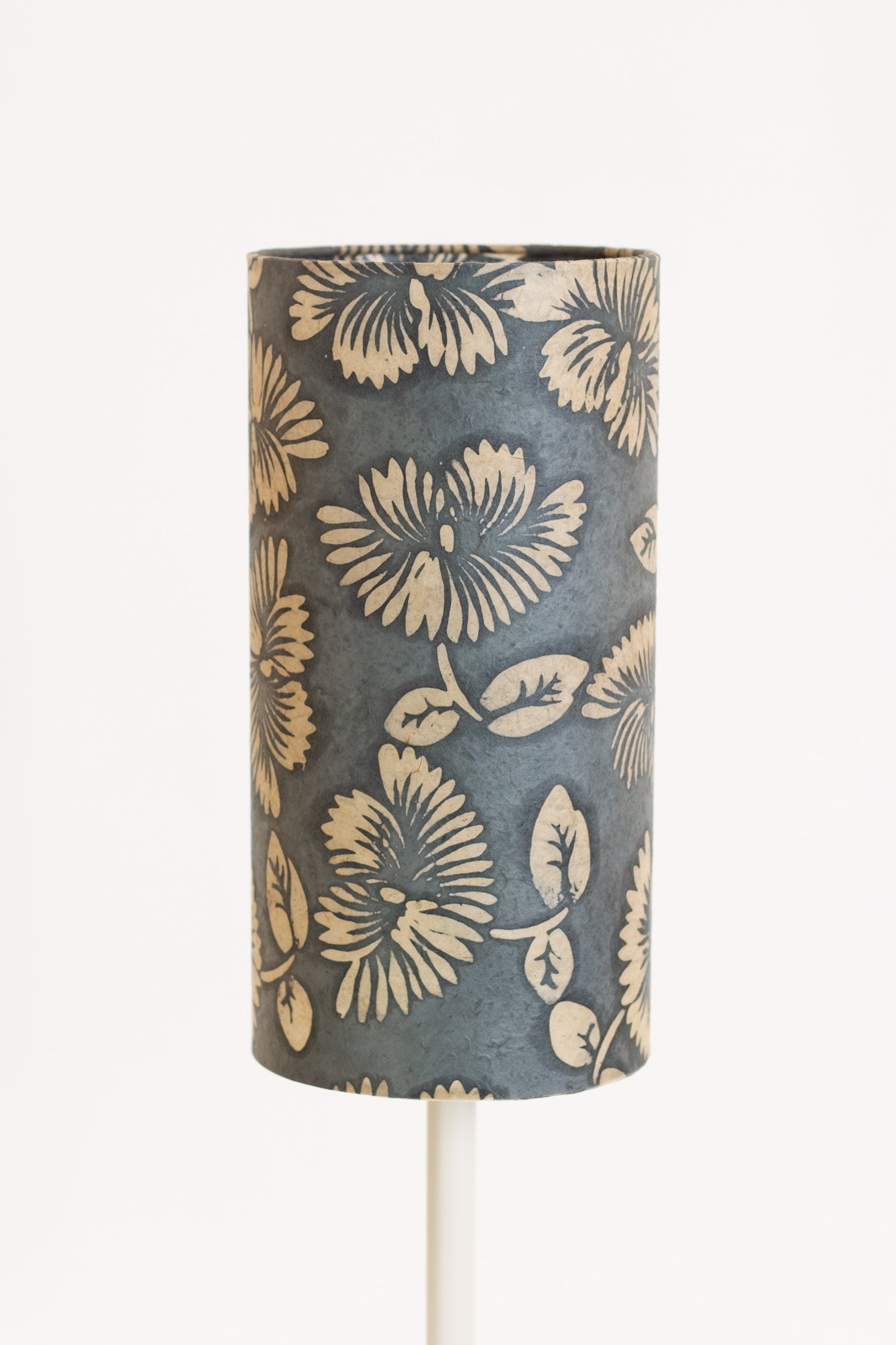 Drum Lamp Shade - B119 ~ Batik Peony Grey, 15cm(diameter)