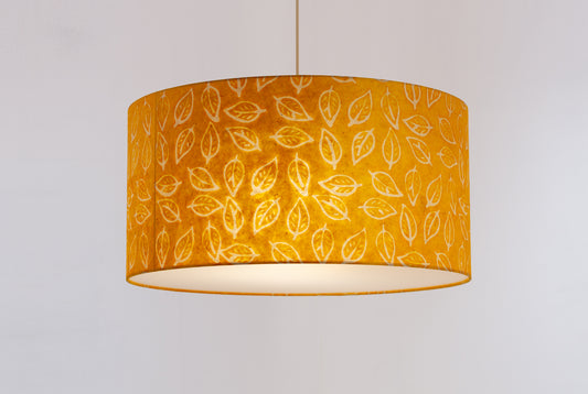 Drum Lamp Shade - B107 ~ Batik Leaf Yellow, 60cm(d) x 30cm(h)
