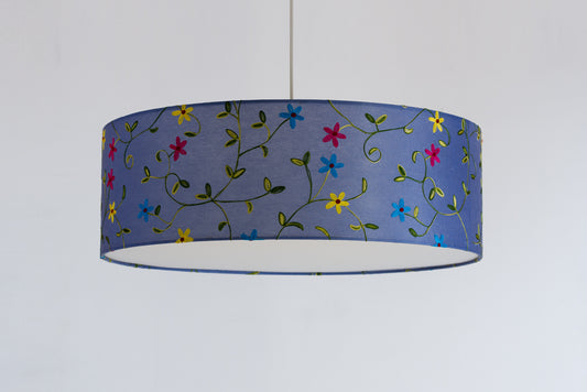 Drum Lamp Shades P46 ~ Embroidered Evening Blue
