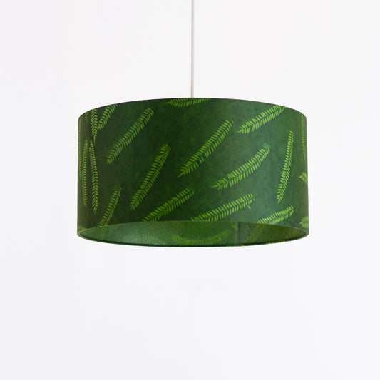Drum Lamp Shade - P27 - Resistance Dyed Green Fern, 40cm(d) x 20cm(h)