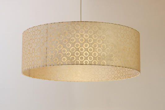 Drum Lamp Shade - P74 - Batik Natural Circles, 60cm(d) x 20cm(h)
