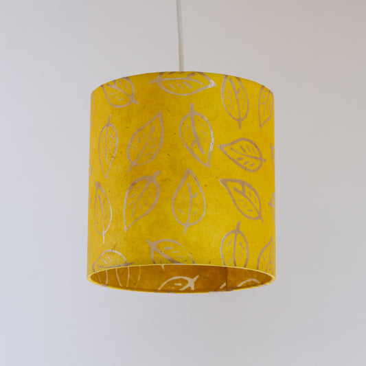 Drum Lamp Shade - B107 ~ Batik Leaf Yellow, 20cm(diameter)