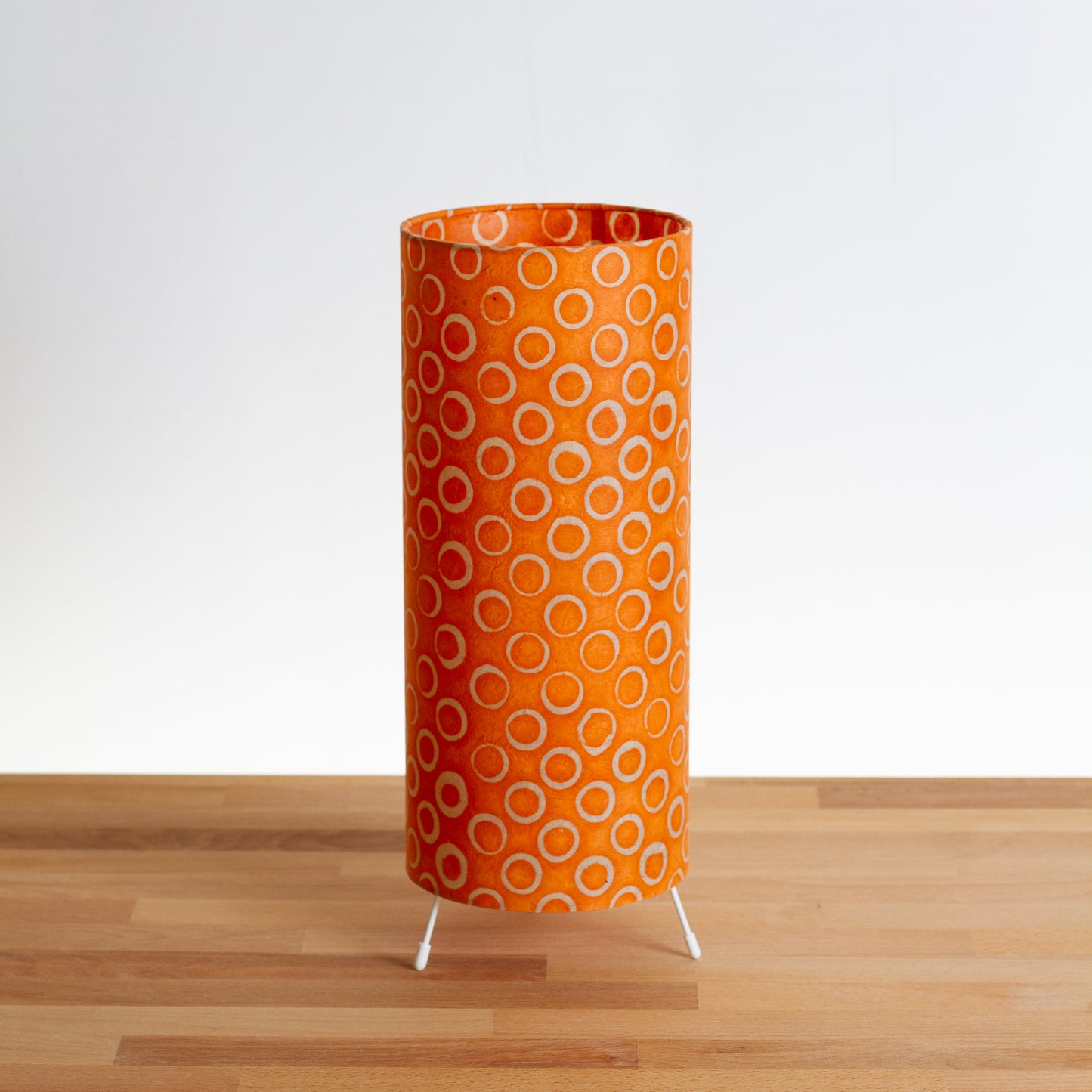 Free Standing Table Lamp Small - P03 ~ Batik Orange Circles