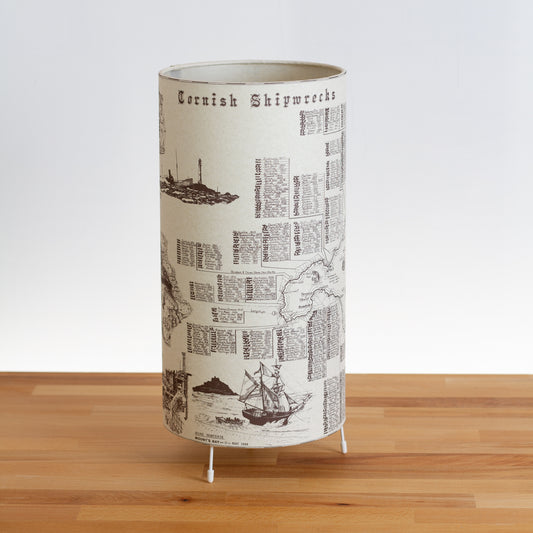Cornish Shipwrecks Map - Free-standing Table Lamp