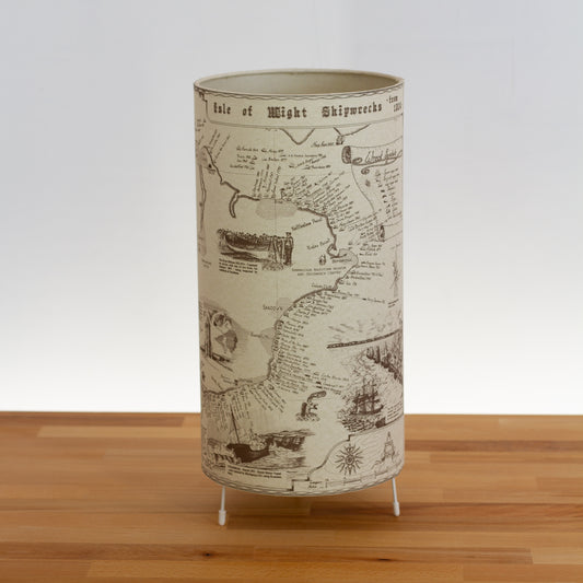 Shipwrecks of the Isle of Wight Map - Free-standing Table Lamp