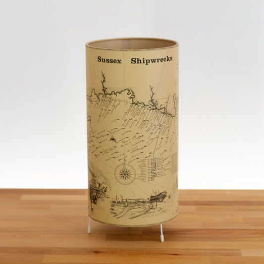 Shipwrecks of Sussex Map - Free-standing Table Lamp