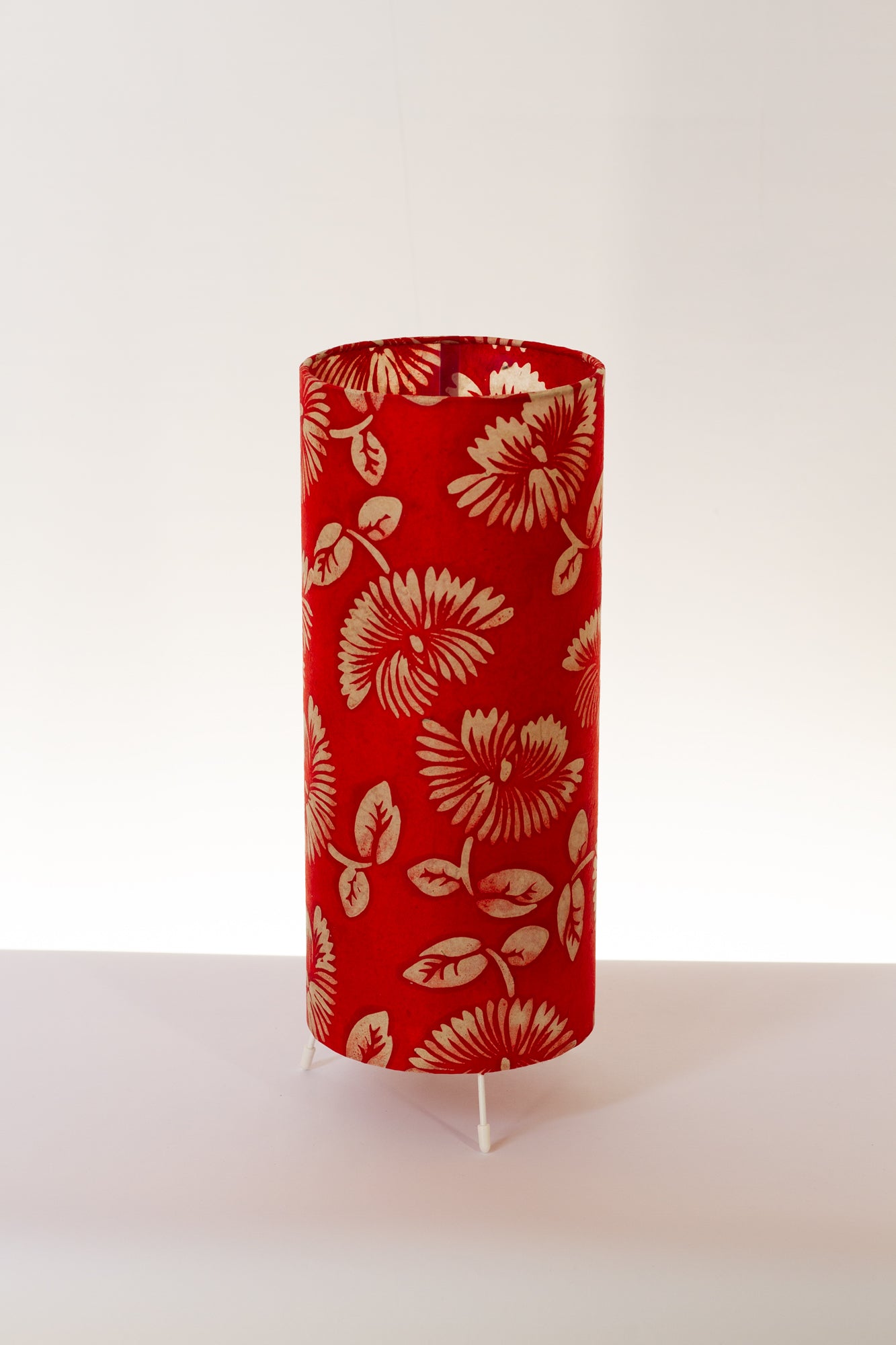 Free Standing Table Lamp Small - B118 - Batik Peony Red