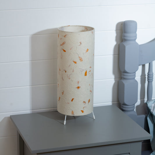 Free Standing Table Lamp Small - P32 ~ Marigold Petals on Natural Lokta