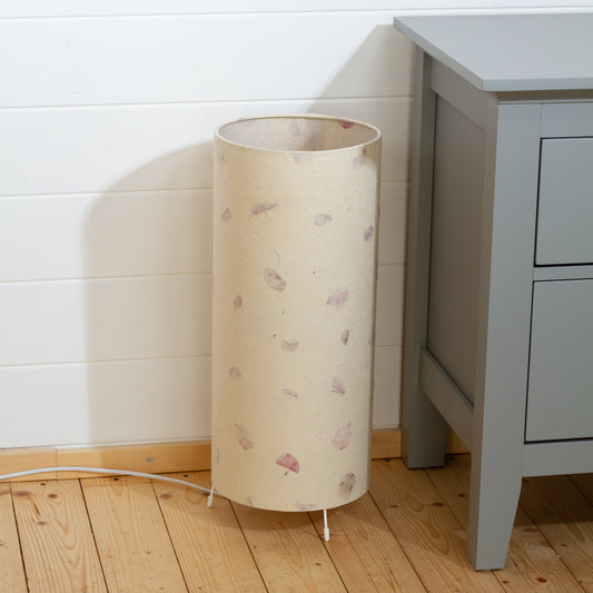 Free Standing Table Lamp Large - P33 ~ Rose Petals on Natural Lokta