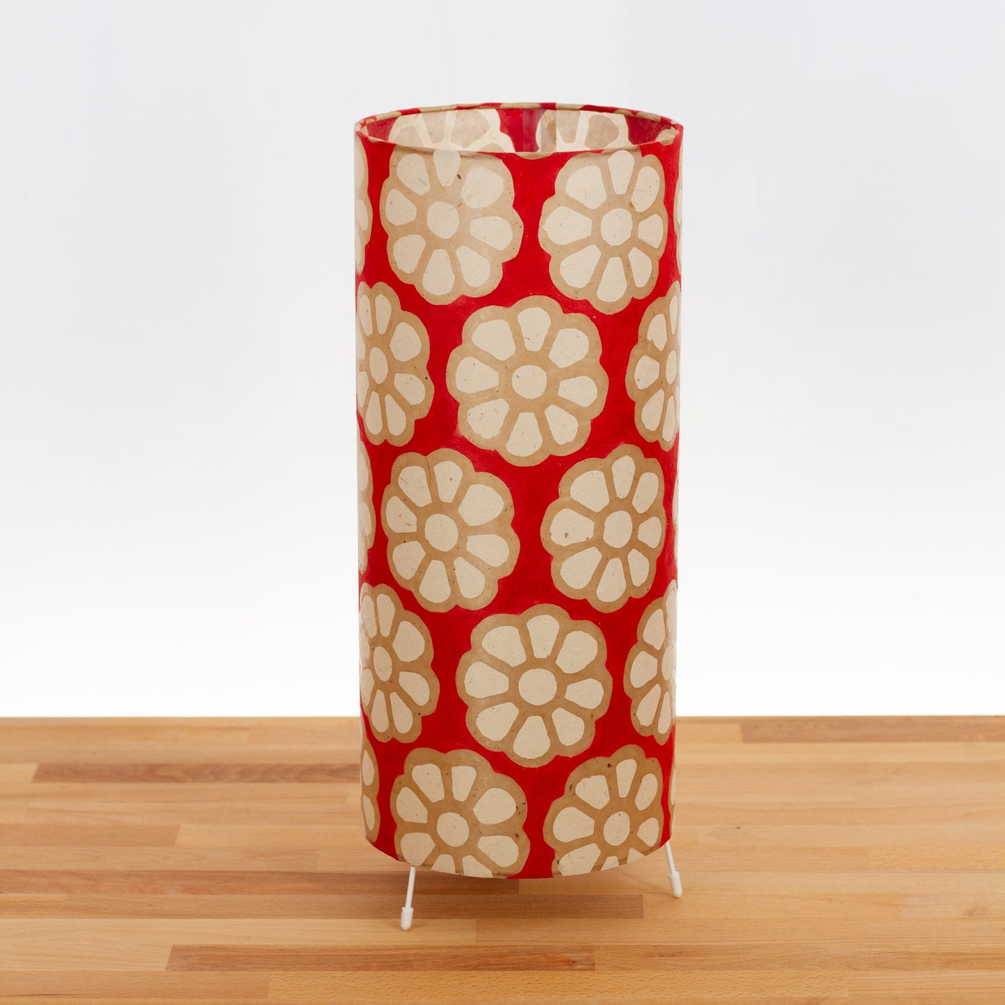 Free Standing Table Lamp Large - P18 ~ Batik Big Flower on Red
