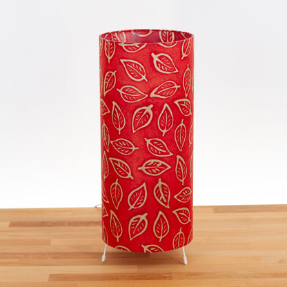 Free Standing Table Lamp Large - P30 ~ Batik Leaf on Red