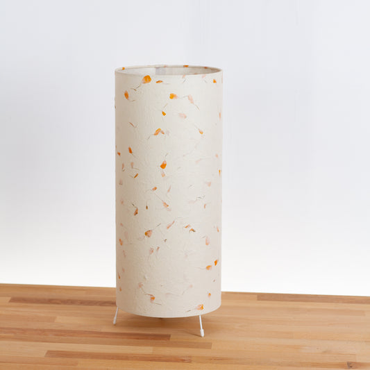 Free Standing Table Lamp Large - P32 ~ Marigold Petals on Natural Lokta