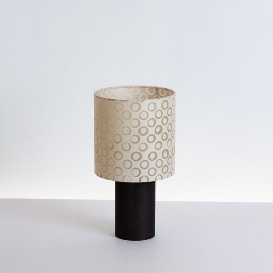 Matching Table Lamp Small with Drum Lamp Shade ~ Batik Natural Circles (P74)