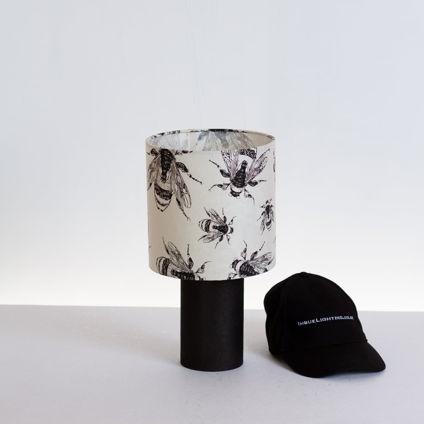 Matching Table Lamp Small with Drum Lamp Shade ~ Bees (P42)