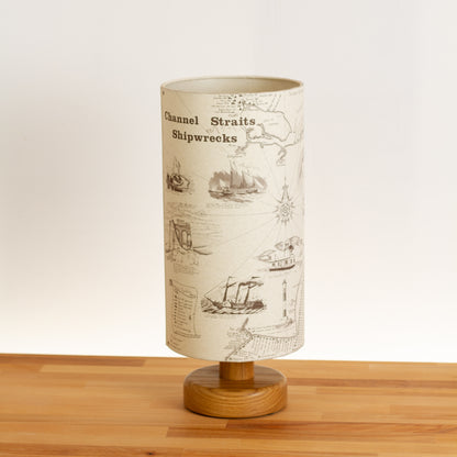 Channel Straits Shipwrecks Map - Oak Table Lamp