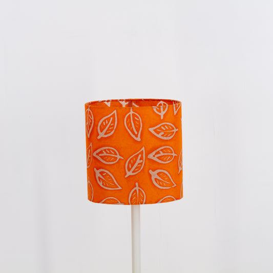 Oval Lamp Shade - B123 ~ Batik Leaf Orange, 20cm(w) x 20cm(h) x 13cm(d)