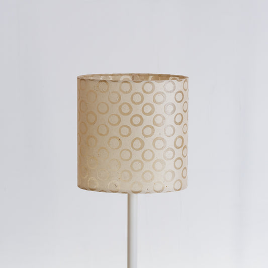 Oval Lamp Shade - P74 - Batik Natural Circles, 20cm(w) x 20cm(h) x 13cm(d)