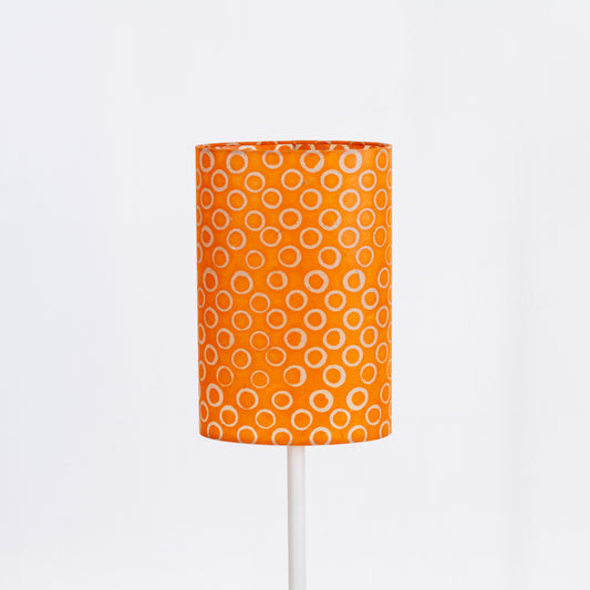Oval Lamp Shade - P03 - Batik Orange Circles, 20cm(w) x 30cm(h) x 13cm(d)