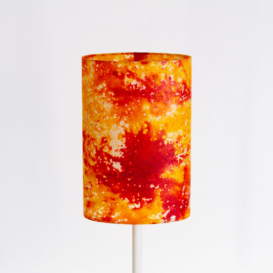 Oval Lamp Shade - B112 ~ Batik Lava Red/Orange, 20cm(w) x 30cm(h) x 13cm(d)