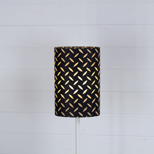 Oval Lamp Shade - P11 - Batik Tread Plate Black, 20cm(w) x 30cm(h) x 13cm(d)