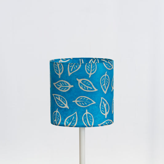 Oval Lamp Shade - B125 ~ Batik Leaf Teal, 20cm(w) x 20cm(h) x 13cm(d)