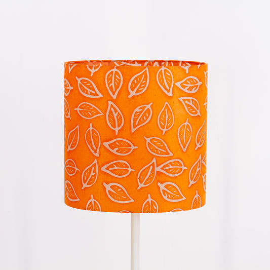 Oval Lamp Shade - B123 ~ Batik Leaf Orange, 30cm(w) x 30cm(h) x 22cm(d)