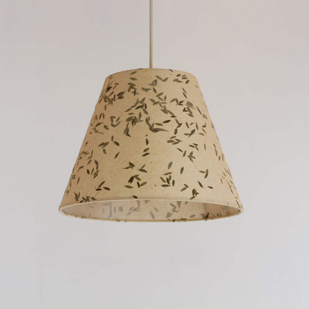 Conical Lamp Shade P95 - Little Leaves, 15cm(top) x 30cm(bottom) x 22cm(height)