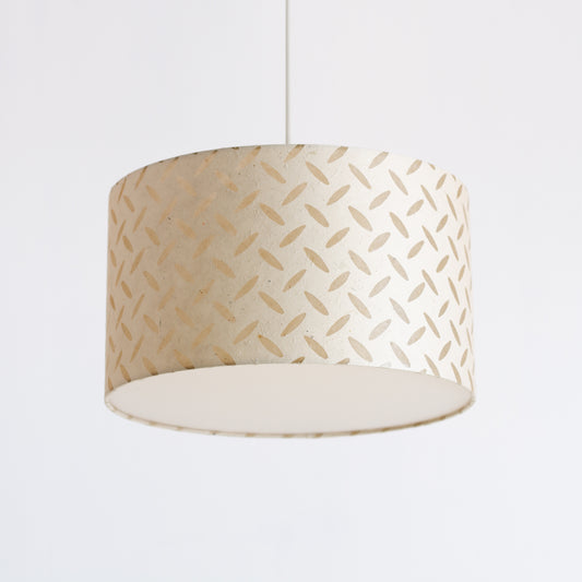 Drum Lamp Shade - P10 - Batik Tread Plate Natural, 35cm(d) x 20cm(h)