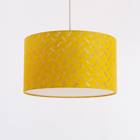 Drum Lamp Shade - P89 ~ Batik Tread Plate Yellow, 35cm(d) x 20cm(h)