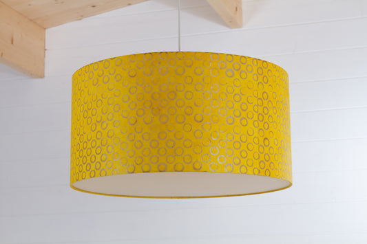 Drum Lamp Shade - P71 - Batik Yellow Circles, 60cm(d) x 30cm(h)