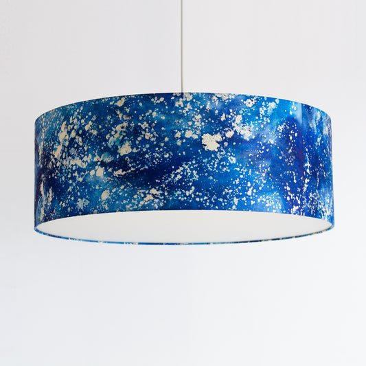 Drum Lamp Shade - B113 ~ Batik Ocean Blues, 70cm(d) x 25cm(h)