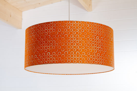 Drum Lamp Shade - P03 - Batik Orange Circles, 70cm(d) x 30cm(h)
