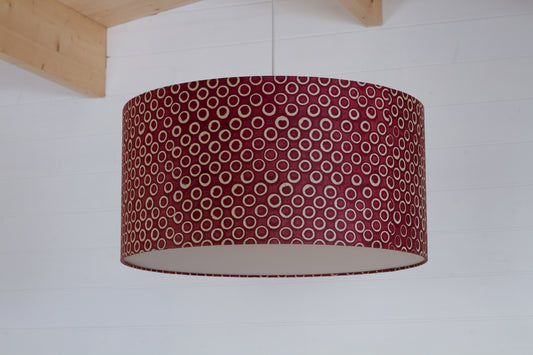 Drum Lamp Shade - P73 - Batik Cranberry Circles, 60cm(d) x 30cm(h)