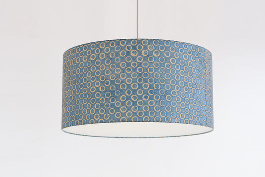 Drum Lamp Shade - P72 - Batik Blue Circles, 60cm(d) x 30cm(h)