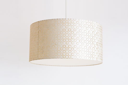 Drum Lamp Shade - P74 - Batik Natural Circles, 60cm(d) x 30cm(h)