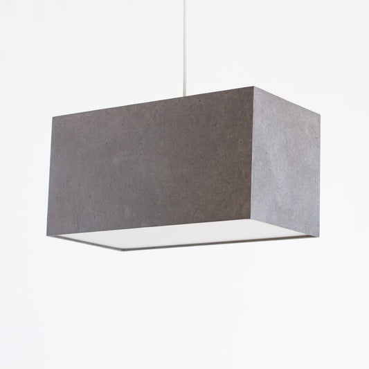 Rectangle Lamp Shade - P53 - Pewter Grey, 40cm(w) x 20cm(h) x 20cm(d)