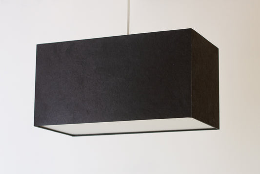 Rectangle Lamp Shade - P55 - Black Lokta, 40cm(w) x 20cm(h) x 20cm(d)